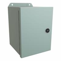 HAMMOND Electrical Enclosure: Steel, 8 in x 6 in x 6 in, NEMA 12/13/3R/4, w/Panel, Solid Cover (MPN EJ866). Key specifications — Closure Method: Latches; Brand: HAMMOND; Knockouts: Not Included.