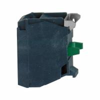 SCHNEIDER Contact Blocks: 22 mm Panel Mounting Size, 1NO, Momentary/Late Break, XB4/XB5 Series (MPN ZBE1019). Key specifications — Switch Action: Momentary/Late Break; Terminal Connection Type: Screw Terminals; Brand: SCHNEIDER; Compatible with Series: XB5.