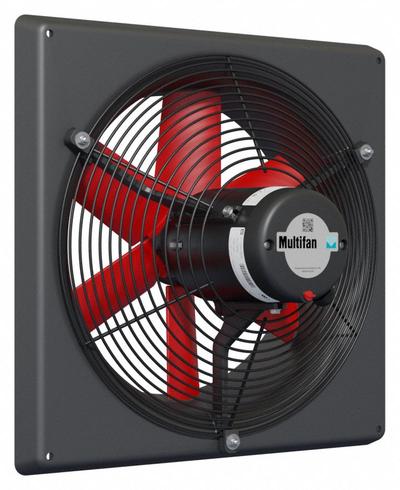 MULTIFAN Exhaust Fan: Direct Drive, 14 in Blade, 1/8 hp, 2,150 cfm, 120V AC, 1 ph - Corrosion-Resistant Direct-Drive Panel Exhaust Fans