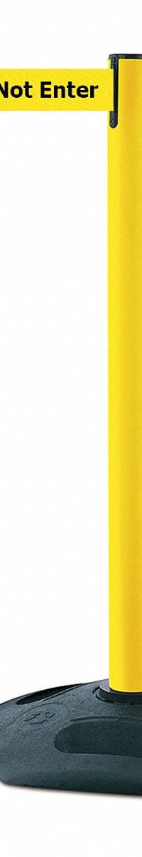 TENSABARRIER Barrier Post with Belt: Yellow, No Pattern, Caution Do Not Enter, 7 1/2 ft Belt Lg (MPN 886-35-STD-NO-YAX-C). Key specifications — attr981468: Rubber; attr981465: Yellow; attr981461: TENSABARRIER; attr981440: Plastic; attr981443: Yellow; attr981449: Caution Do Not Enter; attr981448: Black.