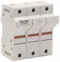 MERSEN Fuse Block: Finger-Safe, 3 Pole, 600 V AC, DIN Rail Mounting, Pressure Plate Termination (MPN US6J3I). Key specifications — Brand: MERSEN.