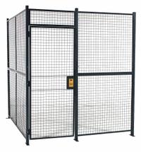 RAPIDWIRE Welded Partition Cage: 16 ft W x 16 ft D 8 ft H, Gray, 4 Sides, Powder-Coated (MPN 161648W). Key specifications — attr1283235: Yes; attr1283272: RAPIDWIRE; attr1283267: Welded; attr1283268: Complete Wire Security Cages; attr1283246: Keyed Different Cylinder; attr1283240: Out; attr1283243: Yes; attr1283254: No.