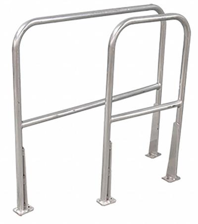 COTTERMAN Safety Railing,2ft.: Toe Board Not Included, 4 in x 3 in, Bolt-On Rail Mounting - Handrail Lengths