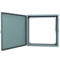 HAMMOND Electrical Enclosure: Steel, 30 in x 30 in x 8 in, NEMA 12/13, w/Panel, Solid Cover, Hinged (MPN 1418KK8). Key specifications — Brand: HAMMOND; Closure Method: Clamps; Knockouts: Not Included.