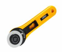 OLFA Rotary Cutter: Straight, 1 3/4 in Blade Dia, Tungsten, 7 in Handle Lg, Plastic (MPN RTY-2/G). Key specifications — attr307592: Tungsten; attr307594: Plastic; attr307595: Yes; attr324884: OLFA.