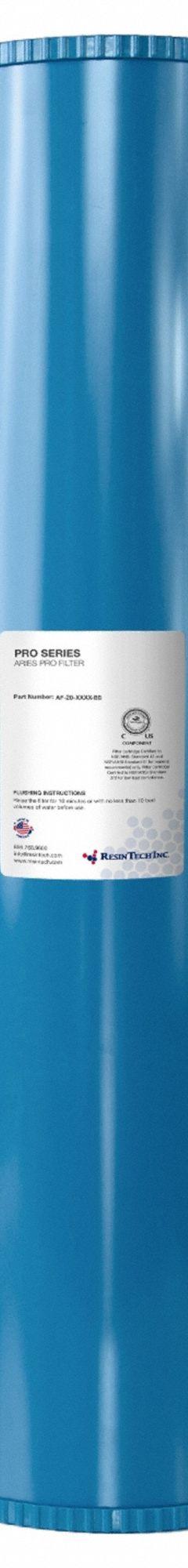 RESINTECH Catalytic Carbon Cartridge: Chloramine/Organic Contamination, 11.4 lpm Flow Rate, 1 (MPN AF-20-1042-BB). Key specifications — Media Within: AGC40CTL; Material: Catalytic Carbon; Product Type: Catalytic Carbon Cartridge; Manufacturer Part Number: AF-20-1042-BB.