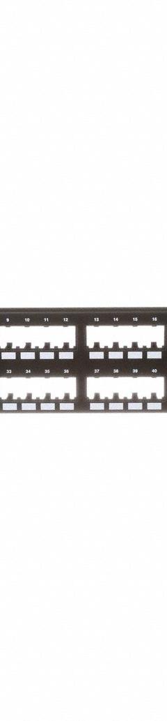 Patch Panel: 2 Rack Units, 48 Ports, Flat, Adhesive Label/Front Numbered, Unshielded, Rear Access (MPN CPP48FMWBLY). Key specifications — Brand: PANDUIT; Compatible Adapter Type: Panduit Mini-Com Modules; Material: Steel; _Access Type: Rear Access; _Port Labeling: Adhesive Label; _Series: Mini-Com; _Shielded: Unshielded.