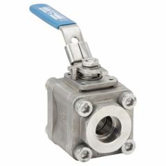 MILWAUKEE VALVE Manual Two-Way Ball Valve: 3/4 in, Stainless Steel, Straight, Socket x Socket (MPN 35FSS1NLL-034). Key specifications — Brand: MILWAUKEE VALVE; Seat Material: Polymer; Handle: Locking Lever.
