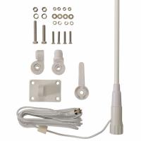 COBRA Antenna: VHF, Fits Cobra, For BlueBound, MRF, VHF, 156 MHz to 162 MHz, 8 ft Overall Lg, White (MPN CM 300-008). Key specifications — Compatible Radio Series: BlueBound, MRF; Band Type: VHF; Brand: COBRA; Antenna Type: VHF; Color: White.