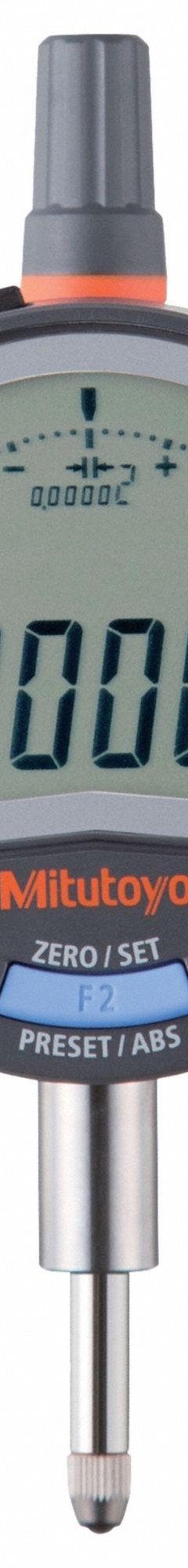 MITUTOYO Digital Indicator: 0 in to 0.5 in /0 mm to 12.7 mm, Inch/Metric, +/- 0.0001 in Accuracy (MPN 543-702-02). Key specifications — attr1184065: MITUTOYO; attr1184072: +/- 0.0001 in; attr1184084: 66 mm.