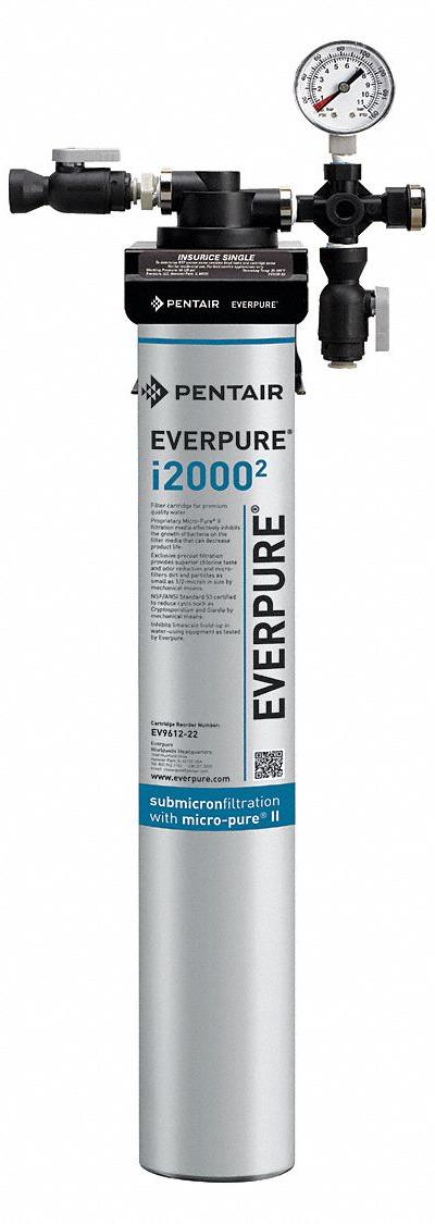 PENTAIR/EVERPURE Water Filtration System: 0.5 micron - Ice Machine & Refrigerator Water Filter Systems