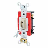 LEVITON Wall Switch: Locking Switch, 3-Way, Maintained, Ivory, 120/277V AC, 20 A (MPN 1223-2IL). Key specifications — Illuminated: No; Voltage Rating: 120/277V AC.