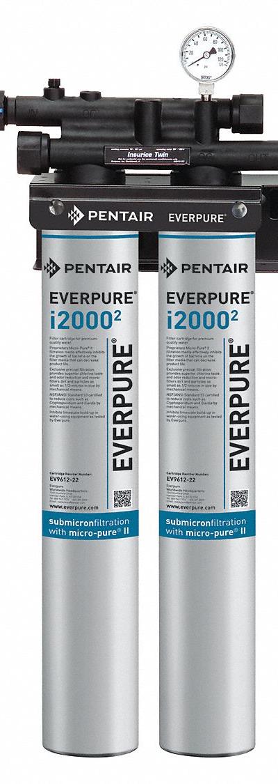 PENTAIR/EVERPURE Water Filtration System: 0.5 micron - Ice Machine & Refrigerator Water Filter Systems
