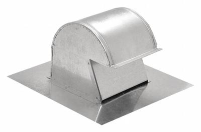 SOLER & PALAU Roof Cap: Round, 10 in Duct, 26G Galvanized Steel, Steel, Silver Finish - Roof Caps