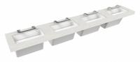 BRADLEY Wash Station: OmniDeck, Silver Mist, Terreon®, Sensor, 126 in Overall Lg, 26 in Overall Wd (MPN S93-763). Key specifications — Series: OmniDeck; Includes: Soap Dispenser; Color: Silver Mist; Brand: BRADLEY; Sink Type: Wash Station; Material: Terreon®; Sink Material: Polymer Resin.