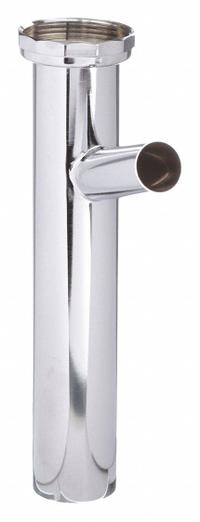 APPROVED VENDOR Tailpiece: Brass, Chrome, Silver, 1 1/2 in Nominal Pipe Size, 8 in Overall Lg (MPN 1PNV1). Key specifications — Finish: Chrome; Includes: Nut and Washer; Brand: APPROVED VENDOR.