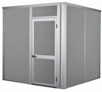 PORTA-KING Modular Wall Enclosure: 16 ft x 12 ft x 8 ft, 140 sq ft Int Area, STC 34 (MPN SRE1216). Key specifications — Brand: PORTA-KING; Sound Transmission Coefficient: STC 34; Wall Material: Steel-Covered Drywall; Assembled: Unassembled.