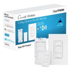 LUTRON In-Wall 3-Way Smart Dimmer Switch Kit: Smart Dimmer Kit, Fluorescent/Halogen/Incandescent/LED (MPN P-DIM-3WAY-WH). Key specifications — Includes: Pico Remote; Product Type: Smart Dimmer Kit; Brand: LUTRON; Manufacturer Part Number: P-DIM-3WAY-WH; Color: White; Compatible with Brand: Lutron; Lighting Technology: Fluorescent.