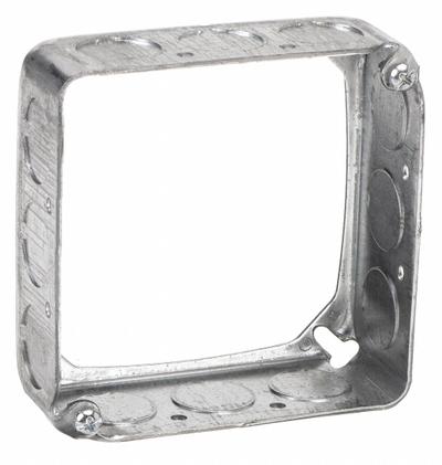 RACO Extension Ring: Steel, Silver, For 2 Gangs, 1.5 in Overall Dp, 4 in Overall Wd - Extension Rings for Electrical Boxes