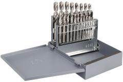 CLEVELAND Screw Machine Drill Bit Set: 21 Pc, 1/16" to 3/8" by 64ths, 135° Split Point, HSS (MPN C70369). Key specifications — attr1238841: Metal Index; attr1238820: NAS 907 Type C.