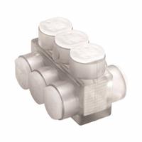 BURNDY Multitap Connector: 4 Port, Double-Sided Entry, 14 AWG – 4 AWG Wire Size, Clear (MPN BIBD44). Key specifications — Body Material: Aluminum; Brand: BURNDY.