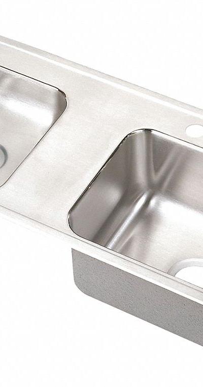 ELKAY Classroom Sink: 37 1/4 in Overall Lg - Classroom Sinks without Faucets