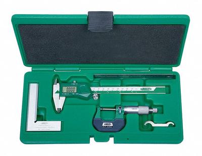 INSIZE Precision Measuring Tool Kit: 4 Pieces, Digital Caliper - Caliper & Micrometer Precision Measuring Tool Kits