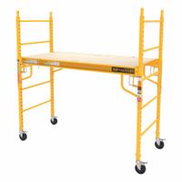 METALTECH Scaffold Tower: Steel, 2.3 ft to 6 ft, 74.8 in x 29.8 in, 1,100 lb Load Capacity (MPN I-CISC). Key specifications — Brand: METALTECH; Height Adjustability: Adjustable Height; Included Components: (2) Side Frames; Max Stackable Units: 3.