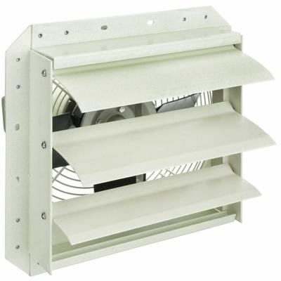 Dayton Exhaust Fan: 12 in Blade, 1 Speed, 1/8 hp, Totally Enclosed Air Over, 900 cfm - Corrosion-Resistant Shutter-Mount Exhaust Fans