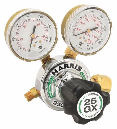 HARRIS Gas Regulator: Single Stage, CGA 540 Inlet, 9/16"-18 M RH Outlet, 145 psig - Air & Inert Gas Regulators