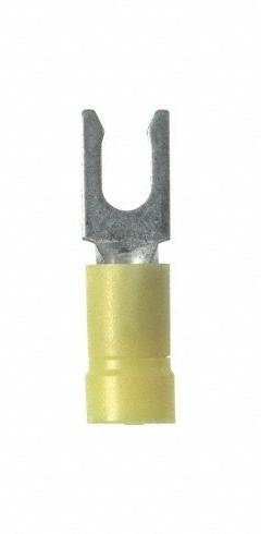 PANDUIT Pan-Term(R) PV10-10LF-L Fork Terminal: Yellow, Vinyl, #10 Stud Size, Locking Fork, 600 V. Key specifications — Barrel Style: Funnel Entry; Manufacturer Part Number: PV10-10LF-L; Brand: PANDUIT; Series: EV10.