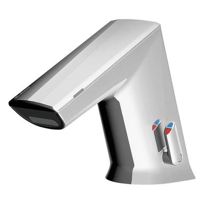 SLOAN Bathroom Sensor Faucet: BASYS, Cast Zinc, Chrome Finish, Single-Post, Hardwired - Single-Post Sensor Bathroom Faucets