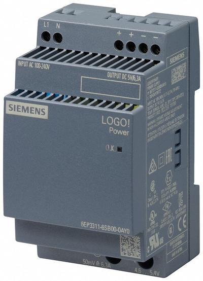 Siemens Stabilized Power Supply: DIN Rail, 31.5 W Output Power - Rated - DIN Rail Mount DC Power Supplies