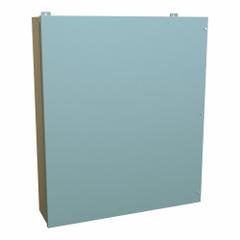 HAMMOND Enclosure: Steel, 42 in x 36 in x 9 in, NEMA 12, w/Panel, Solid Cover, Hinged (MPN 1418JP9). Key specifications — Brand: HAMMOND; Closure Method: Screws; Knockouts: Not Included.