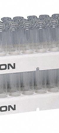 Tube Rack: 3 5/8 in Overall Wd, 1 1/8 in Overall Ht, 12 5/8 in Overall Lg, Polypropylene, White (MPN 868805). Key specifications — Material: Polypropylene; Color: White; Product Type: Vial Rack; Total Holding Capacity: (36) Positions; Brand: WHEATON.