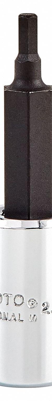 PROTO Socket Bit: 1/4 in Drive Size, Hex Tip, 2.5 mm Tip Size, 1 7/8 in Overall Lg, Fixed Insert (MPN J4770-2.5M). Key specifications — attr1204765: Fixed Insert; attr1204767: PROTO.