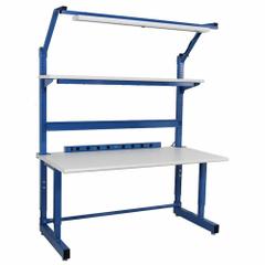 BENCHPRO Workbenches: Adj Ht, Maple, 60 in x 30 in, 1,200 lb Overall Load Capacity, Blue (MPN DWC-5). Key specifications — Brand: BENCHPRO; Height Adjustability: Adjustable Height.