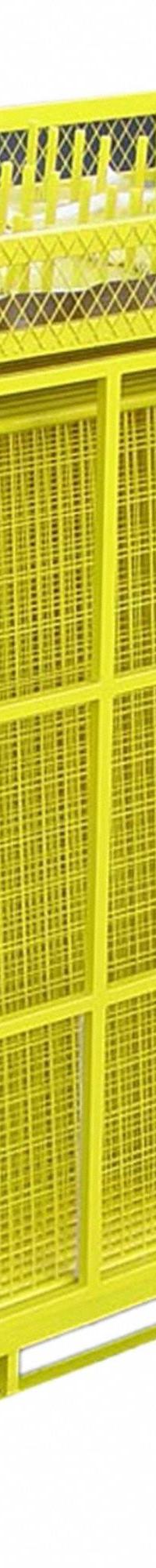 PERIMETER PATROL Security Barrier: 6 ft Ht, 7 1/2 ft Lg, Yellow, 28-Panel Kit, Steel, Powder Coated (MPN RF 12806). Key specifications — Brand: PERIMETER PATROL; Portability: Manual Carry; Material: Steel; Includes: Complete Set of Clamps & Base Plates; Finish: Powder Coated; Connecting Option: Interlocking.