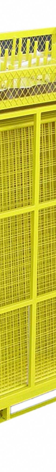 PERIMETER PATROL Security Barrier: 6 ft Ht, 7 1/2 ft Lg, Yellow, 28-Panel Kit, Steel, Powder Coated (MPN RF 12806). Key specifications — Brand: PERIMETER PATROL; Portability: Manual Carry; Material: Steel; Includes: Complete Set of Clamps & Base Plates; Finish: Powder Coated; Connecting Option: Interlocking.