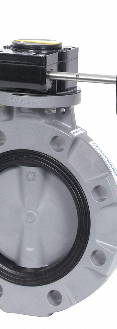 HAYWARD Butterfly Valve: 2 1/2 in Pipe Size - Glass-Filled Polypropylene General-Service Butterfly Valves