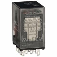 SCHNEIDER General Purpose Relay: Socket Mounted, 6 A Current Rating, 24V AC, 4PDT, 14 Pins/Terminals (MPN 792XDXC-24A). Key specifications — Brand: SCHNEIDER; Base Type: Square; Mounting Style: Plug-In; Electrical Connection: Faston Connector; Manufacturer Part Number: 792XDXC-24A; Operating Current: 6 A DC-1 (NO Conforming to IEC); Series: 792 Series.