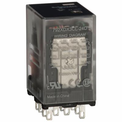 SCHNEIDER General Purpose Relay: Socket Mounted, 6 A Current Rating, 24V AC, 4PDT - Socket-Mounted Relays