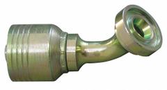 AEROQUIP Hydraulic Flange Fitting: 1 1/4 in Hydraulic Hose I.D., 2 1/2 in Hydraulic Flange Size (MPN 4S24FHA20). Key specifications — attr95970: 45° Elbow; attr95968: Carbon Steel; attr98911: AEROQUIP.