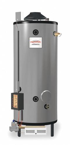 RHEEM-RUUD Commercial Gas Water Heater: Natural Gas, 82 gal, 156,000 BTU, 68.81 in Ht (MPN G82-156). Key specifications — Display Sell UOM: EA; Market: Commercial; Standards: US CSA (Star); Brand: RHEEM-RUUD; Low NOx: No; Water Connection Location: Front; Fuel Type: Natural Gas; Included Valves: Temperature and Pressure Relief.