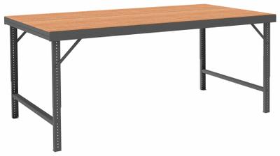 DURHAM MFG Work Table: Adj Ht, Hardboard, 96 in x 36 1/4 in - Engineered Wood-Top Worktables