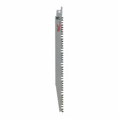 MILWAUKEE Reciprocating Saw Blade: 5 Teeth per Inch, 9 in Blade Lg, 0.2 in Blade Thick, Tapered Back (MPN 48-00-1304). Key specifications — attr1109198: 5; attr1109200: Flexible for Curved Cuts; attr1109201: Tapered; attr1109209: MILWAUKEE.