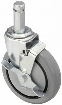 APPROVED VENDOR Stem Caster: Swivel, Side Brake, 5 in Wheel Dia., 1 1/4 in Wheel Wd, Polyurethane (MPN 32J933). Key specifications — attr1111099: APPROVED VENDOR; attr1111095: Gray; attr1176855: Swivel with Brake.