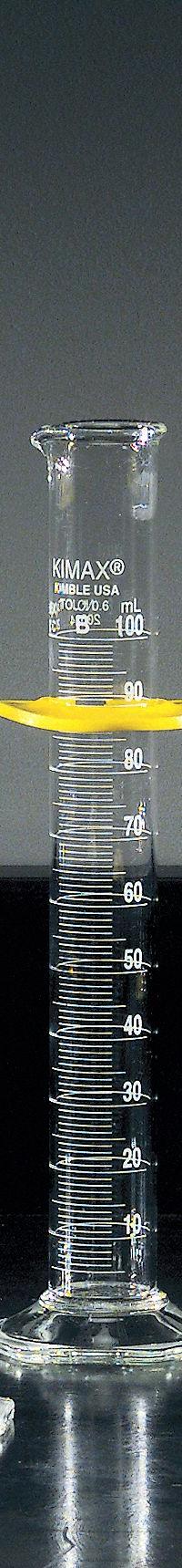 KIMBLE Graduated Cylinder: 10 mL, B, To Deliver (TD), 0.2 mL Graduation Increments - mL (MPN 20024-10). Key specifications — ASTM Specification: E1272; Brand: KIMBLE; USP Specification: Type I; Closure Included: No; Includes: Single Metric Scale.
