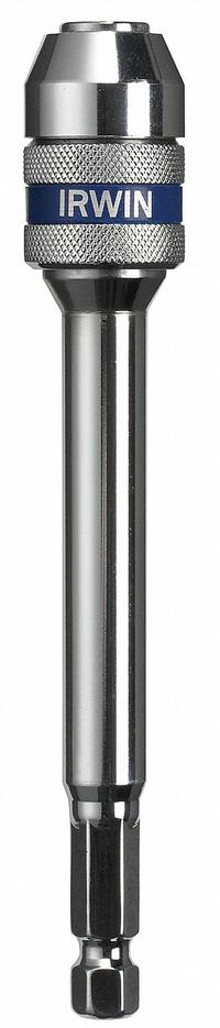 IRWIN Bit Holder: Bit Holder, Power, 3/8 in Compatible Bit Size, Hex Compatible Bit Shank, Magnetic (MPN 4935652). Key specifications — attr1132695: Hex; attr1132691: Not Impact Rated; attr1132694: Magnetic; attr1132704: IRWIN.