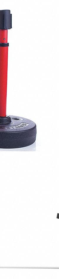 Belt Barrier System: 42 in Post Ht, 15 ft Belt Lg, Red, 4 No. of Posts, Message, Fillable Base (MPN PL4079). Key specifications — Brand: BANNER STAKES; Base Shape: Round Flat; Belt Color: Red; Message: Do Not Enter - Arc Flash Boundary; Post Color: Red; Includes: (5) Bases; Belt Type: Message.